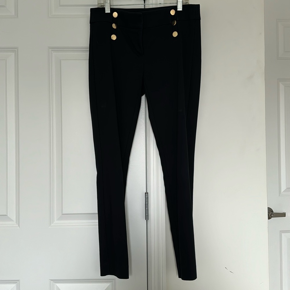 Loft 00 Marisa skinny dress pants w/gold buttons